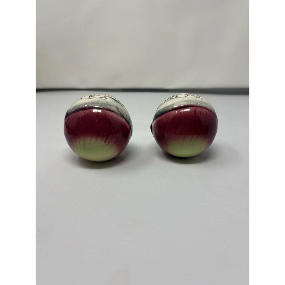 Vintage Anamorphic Fruit Heads Salt And Pepper Shakers Japan